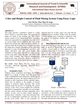 Color and Height Control of Fluid Mixing System Using Fuzzy Logic