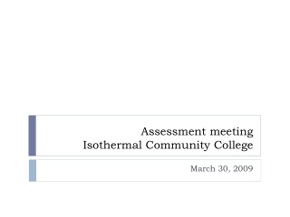 Assessment meeting Isothermal Community College