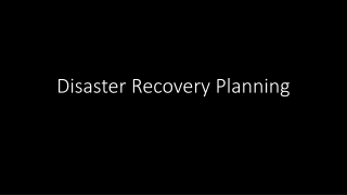 Disaster Recovery Planning