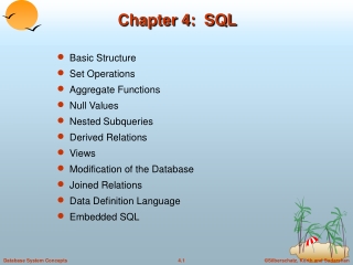 Chapter 4:  SQL