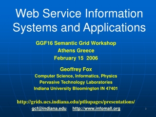 Web Service Information Systems and Applications