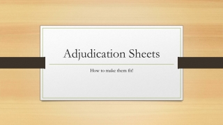 Adjudication Sheets