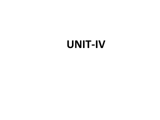 UNIT-IV