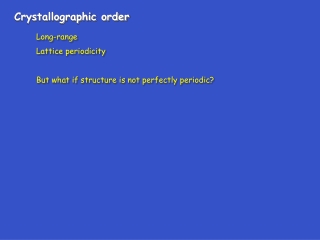 Crystallographic order