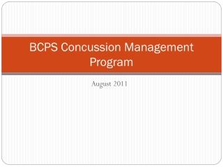 BCPS Concussion Management Program