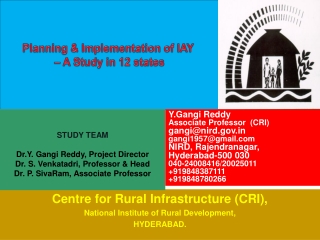 Planning &amp; Implementation of IAY  – A Study in 12 states