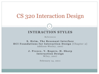 CS 320 Interaction Design