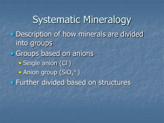 Systematic Mineralogy