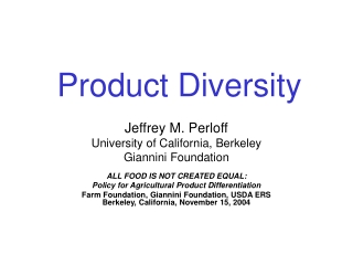 Product Diversity