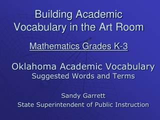 Building Academic Vocabulary in the  Art Room Mathematics Grades K-3