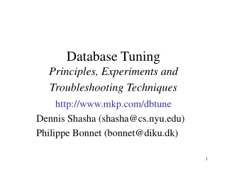 Database Tuning Principles, Experiments and Troubleshooting Techniques