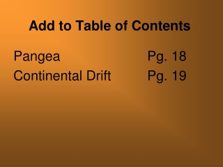 Add to Table of Contents