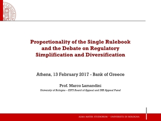 Athens, 13 February 2017 - Bank of Greece Prof. Marco Lamandini