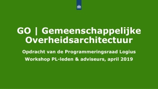 GO | Gemeenschappelijke Overheidsarchitectuur