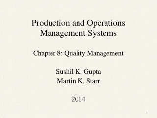 Production and Operations Management Systems