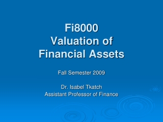 Fi8000 Valuation of Financial Assets