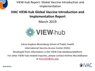 VIEW-hub Report: Global Vaccine Introduction and Implementation