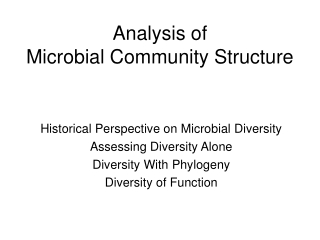 Analysis of  Microbial Community Structure