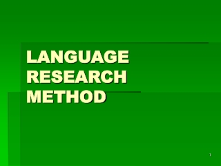 LANGUAGE RESEARCH METHOD