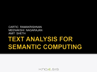 TEXT ANALYSIS FOR SEMANTIC COMPUTING