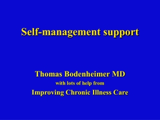 Self-management support