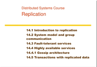 Distributed Systems Course Replication