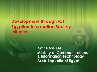 Development through ICT: Egyptian Information Society Initiative