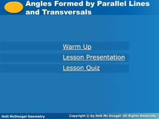 Angles Formed by Parallel Lines and Transversals