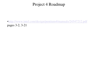 Project 4 Roadmap