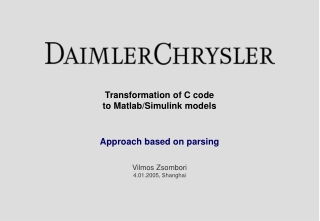 Transformation of C code  to Matlab/Simulink models Approach based on parsing