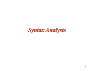 Syntax Analysis