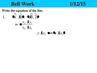 Bell Work				1/12/15