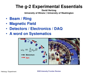 The g-2 Experimental Essentials David Hertzog University of Illinois   University of  Washington