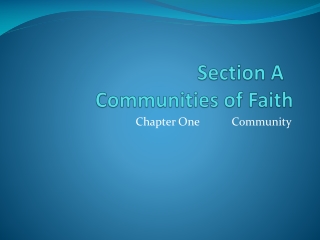 Chapter One 	Community