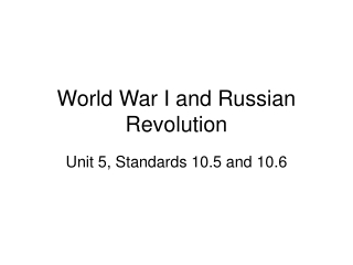 World War I and Russian Revolution