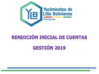 RENDICIÓN INICIAL DE CUENTAS GESTIÓN 2019