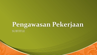 Pengawasan Pekerjaan