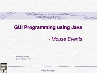 GUI Programming using Java - Mouse Events