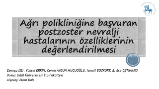 Ağrı polikliniğine başvuran  postzoster  nevralji hastalarının özelliklerinin değerlendirilmesi