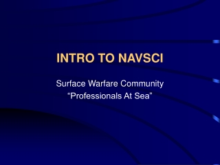 INTRO TO NAVSCI