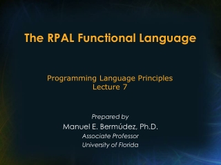 The RPAL Functional Language