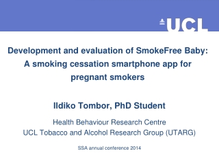 Ildiko  Tombor, PhD Student Health  Behaviour Research Centre