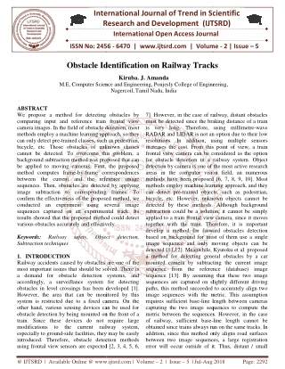 Obstacle Identification on Railway Tracks