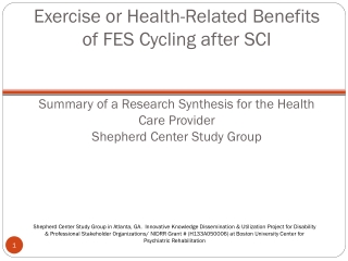 Shepherd Center  Systematic Review Group