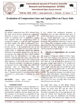 Evaluation of Compression Lines and Aging Effect on Clayey Soils