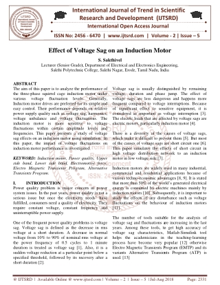 Effect of Voltage Sag on an Induction Motor