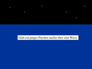 Geht ein junges Pärchen nachts über eine Wiese