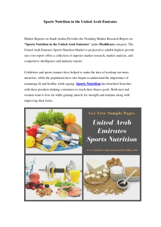 Sports Nutrition in the United Arab Emirates