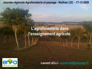 L’agroforesterie dans l’enseignement agricole.