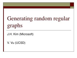 Generating random regular graphs
